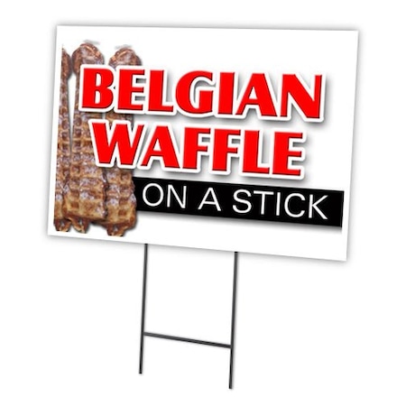 Belgian Waffle On Stic Yard Sign & Stake Outdoor Plastic Coroplast Window
